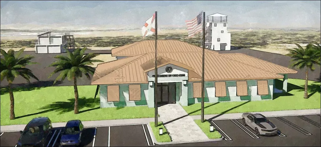 Rendering of fire rescue training facility and tower