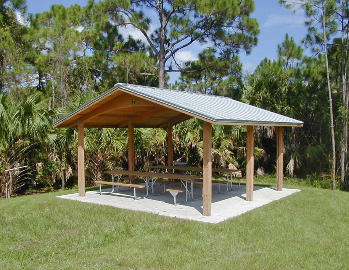 A pavilion and table