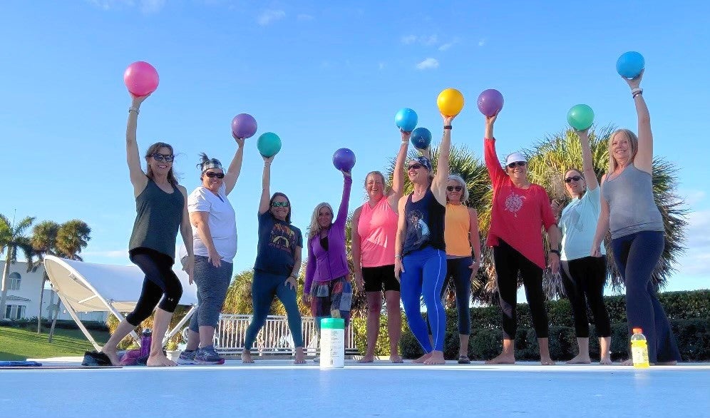 Pilates class at Indian Riverside Park in Jensen Beach, FL. 