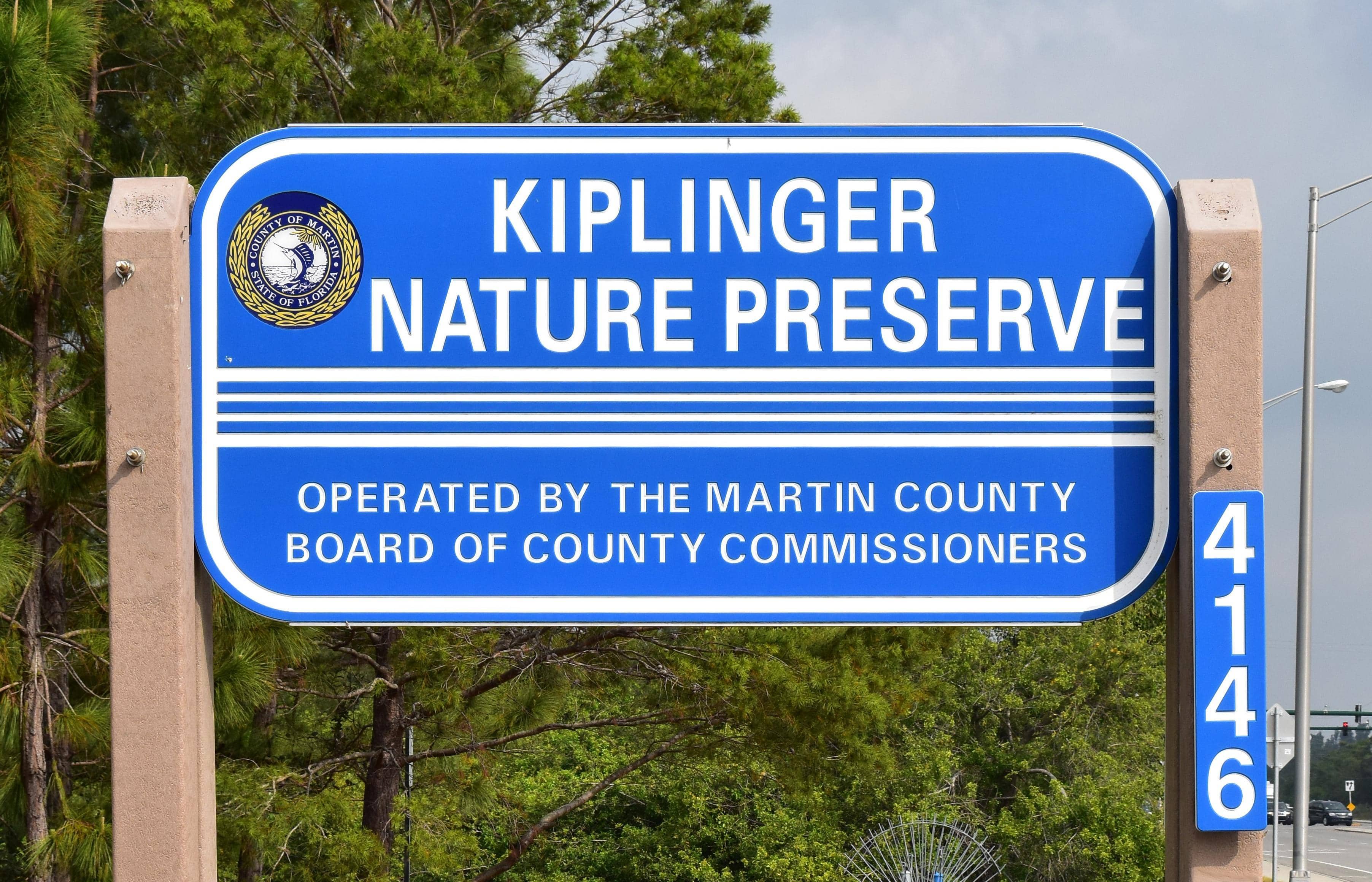 The signage at Kiplinger Nature Preserve