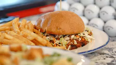 Image of the BBQ pulled pork sandwich at Sailfish Sands