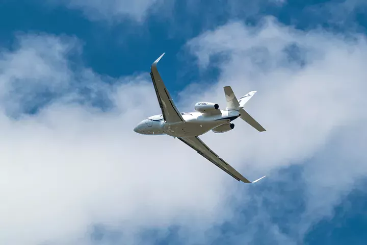 A plane flying overhead