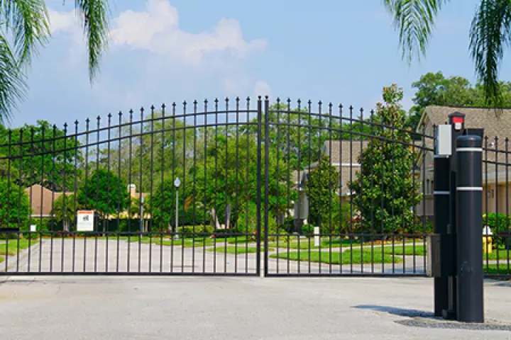 A gated entrance in a community