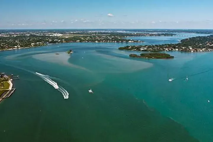Aerial over the St. Lucie River 