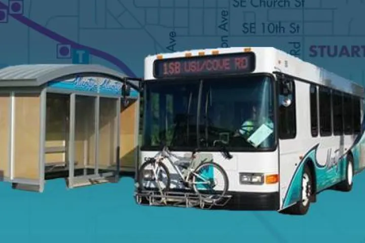 Marty Bus at a bus stop