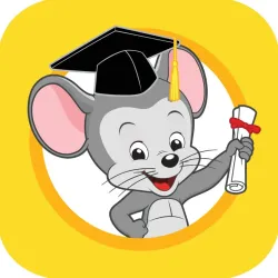 Mouse wearing a graduation cap and holding a diploma.