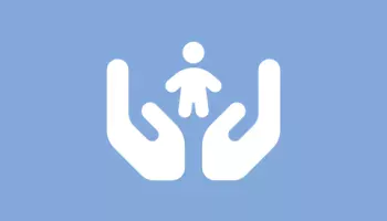 hands holding child icon