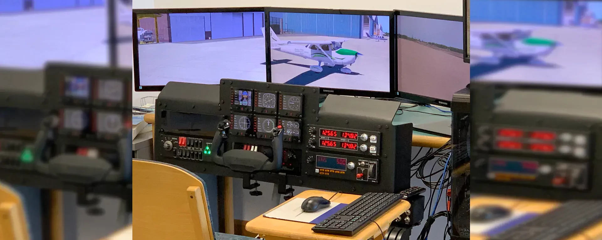 image of the flight simulator at Robert Morgade Library