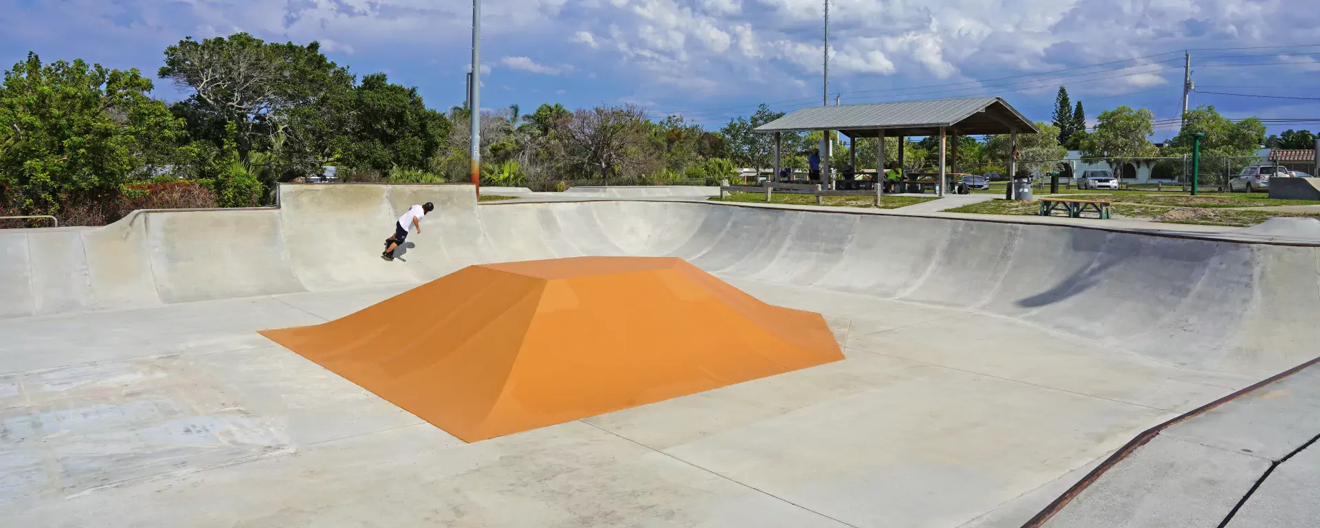 Rio skate park feature with bowl