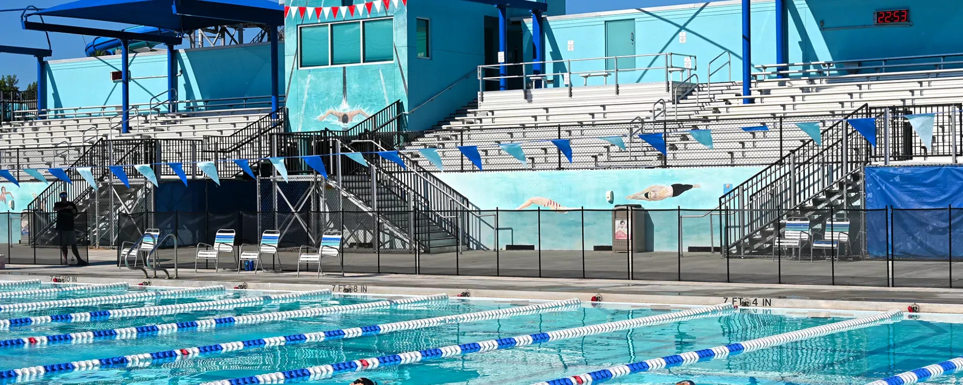 Image of the competitive swim pool area at Sailfish Splash Waterpark in Stuart, FL.