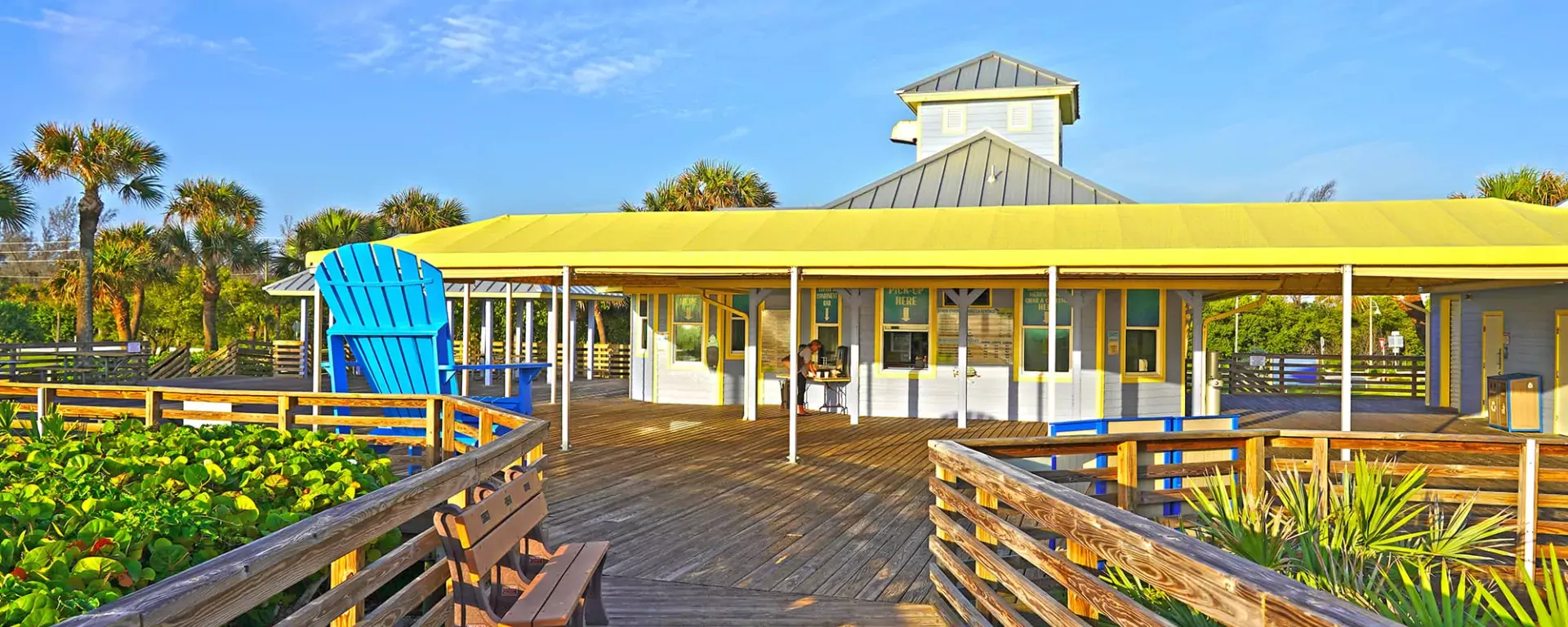 Image of the back deck of Sand Dune Café in Jensen Beach, FL. 
