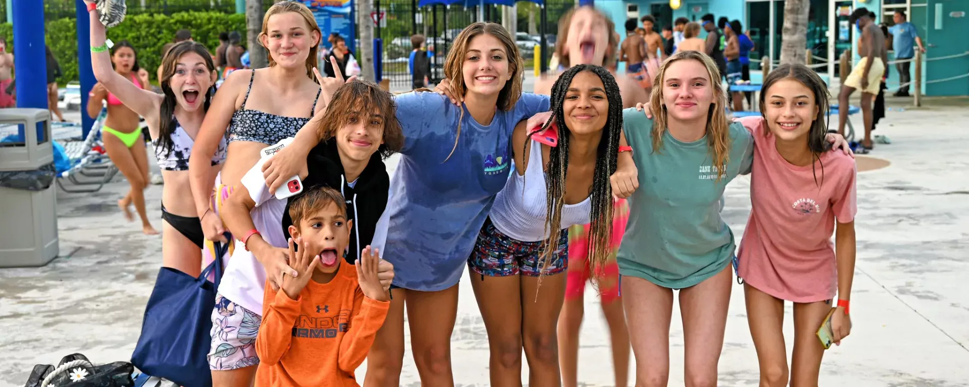 Image of teens during a back to school splash event at Sailfish Splash Waterpark.