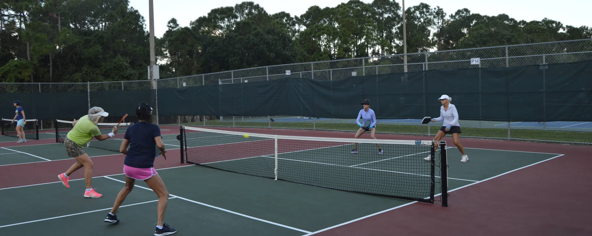 pickleball players enjoying a game