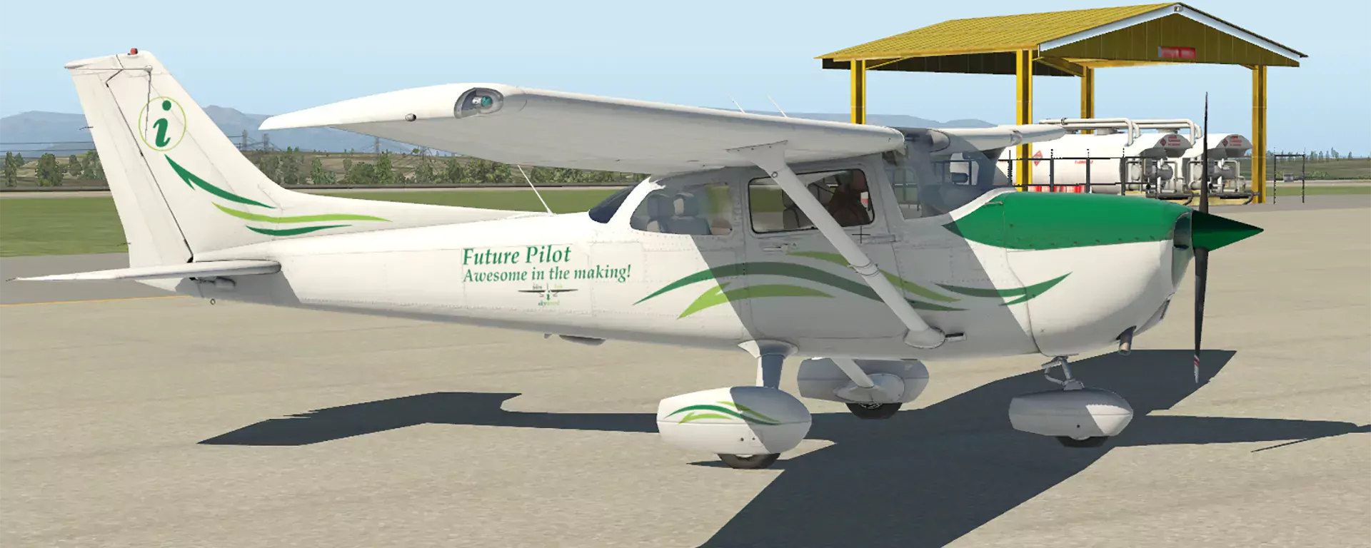 Image of X-Plane 11 Cessna 172 painted for idea lab skyward