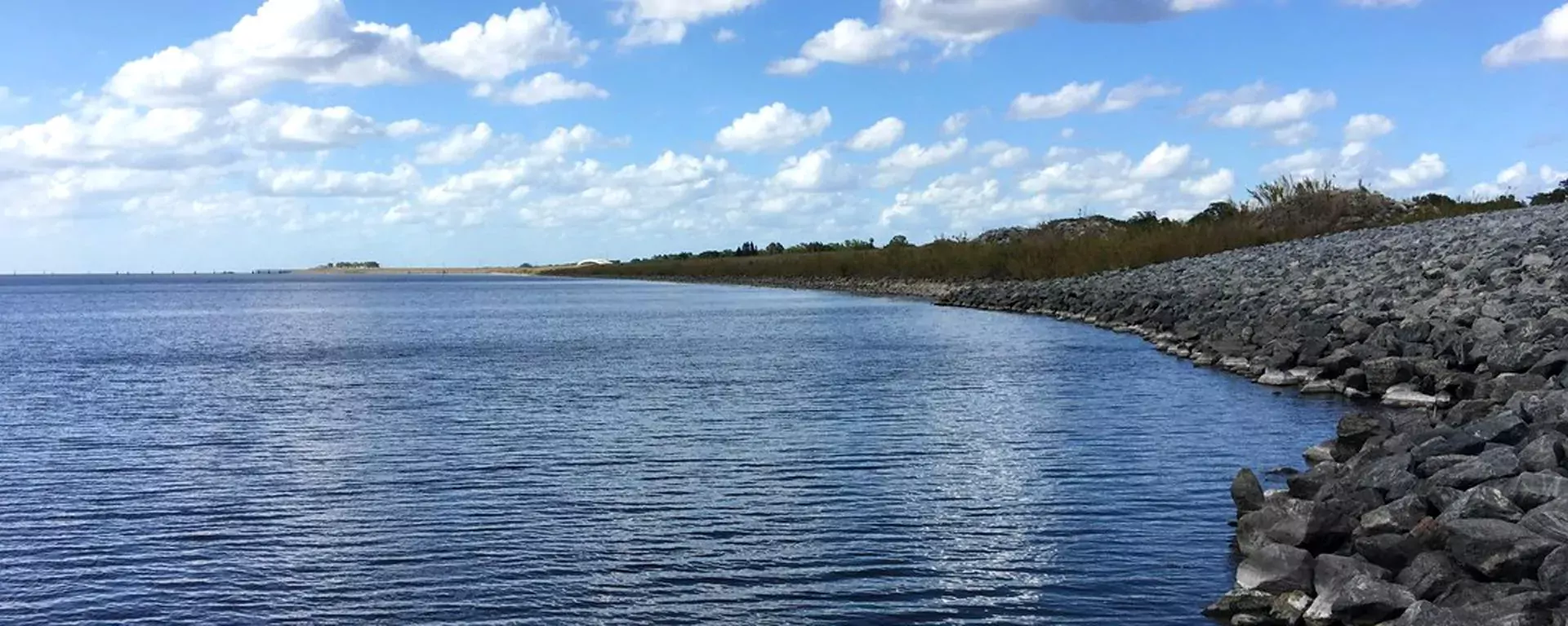 Lake Okeechobee looking north from Structure S-269, photo by the U.S. Army Corps of Engineers