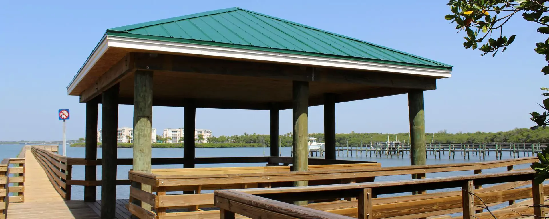 A pavilion at Clifton S. Perry Beach