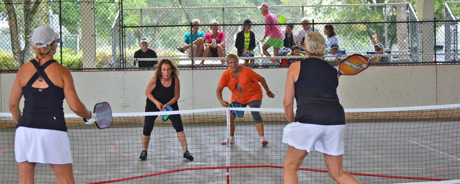 Pickleball game with women