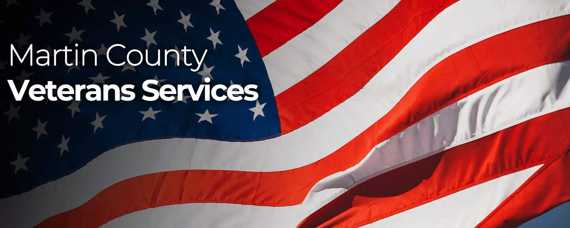 Martin County Veterans Services and American flag