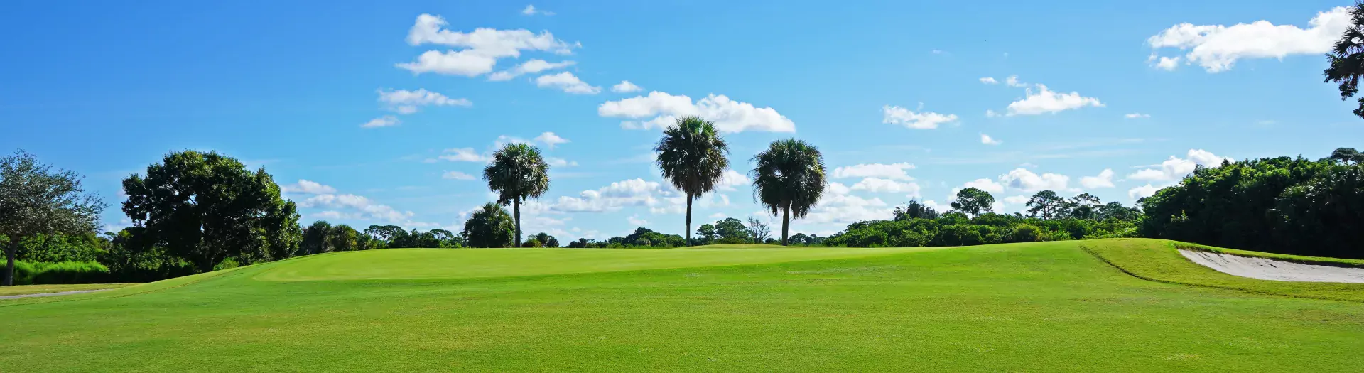 The green on hole 14 at Sailfish Sands Golf Course