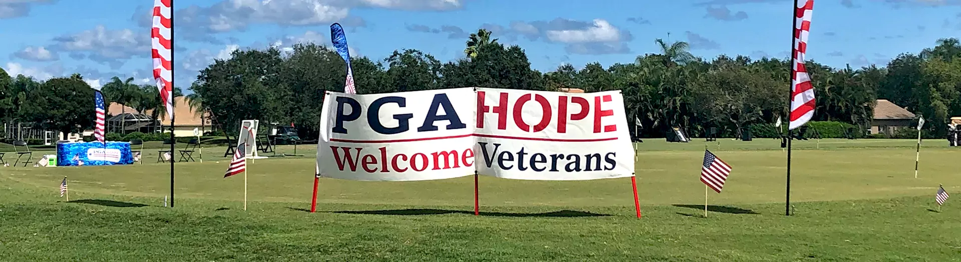 PGA Hope Welcome Veterans signage