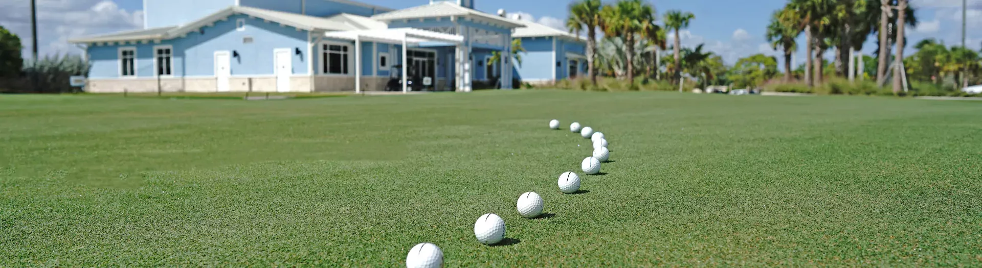 Image of golf balls on a putting green at Sailfish Sands Golf Course
