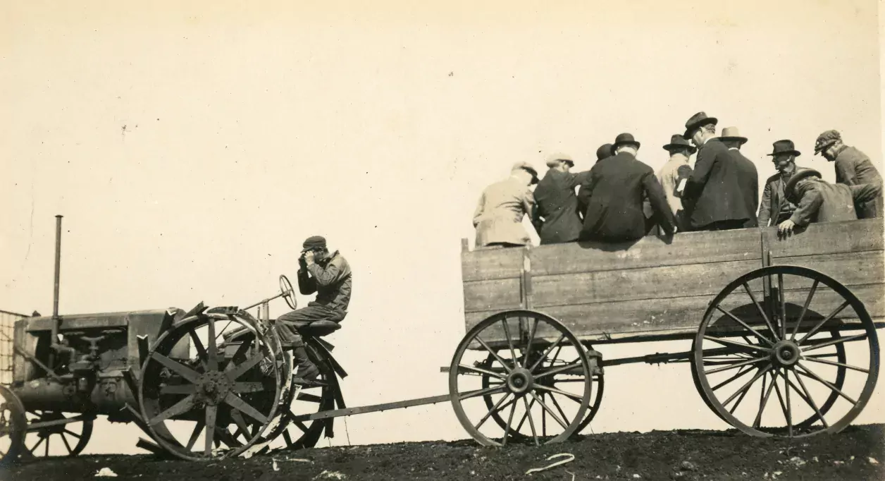 Tractor ride, 1920