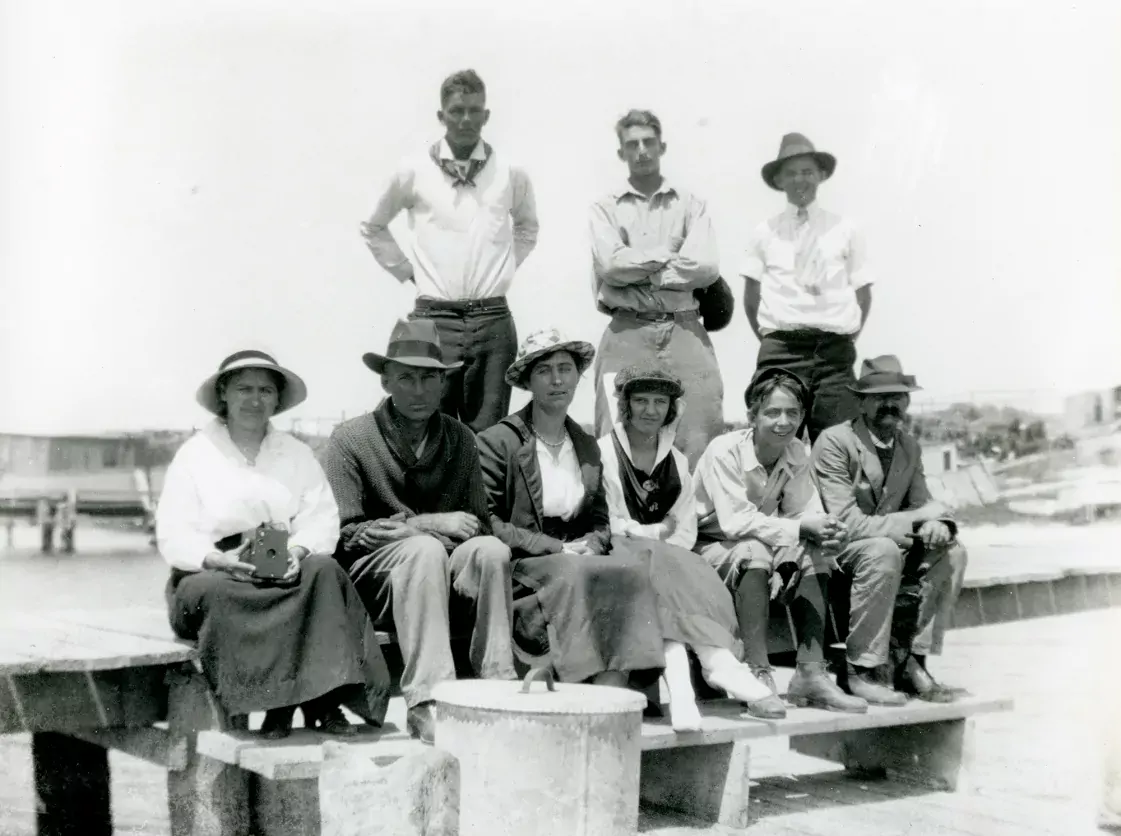 People on the dock, c. 1915