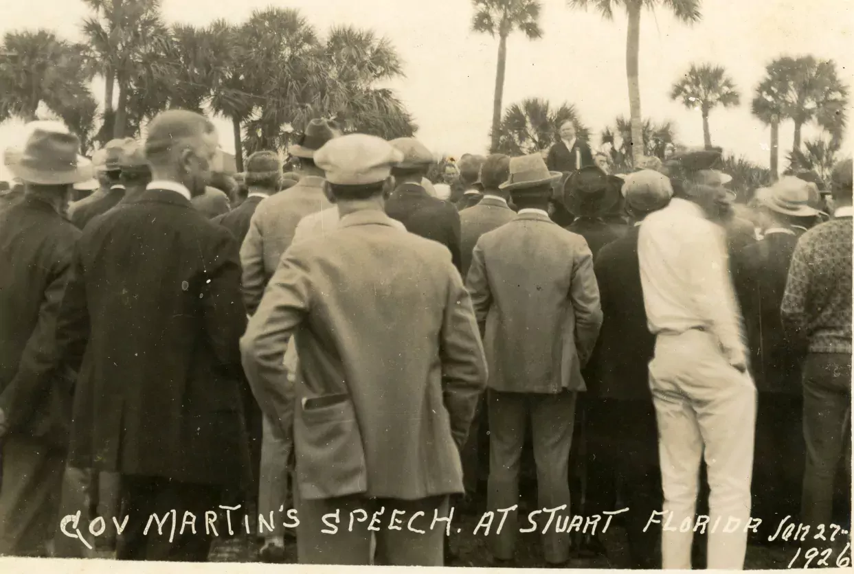 Governor Martin's speech at Stuart Florida, 27 Jan 1926