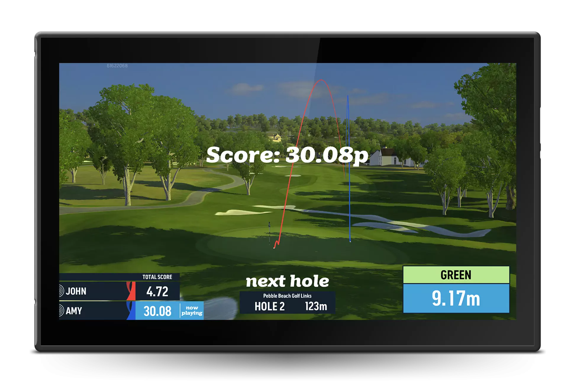 Approach Shot Challenge game on screen monitor