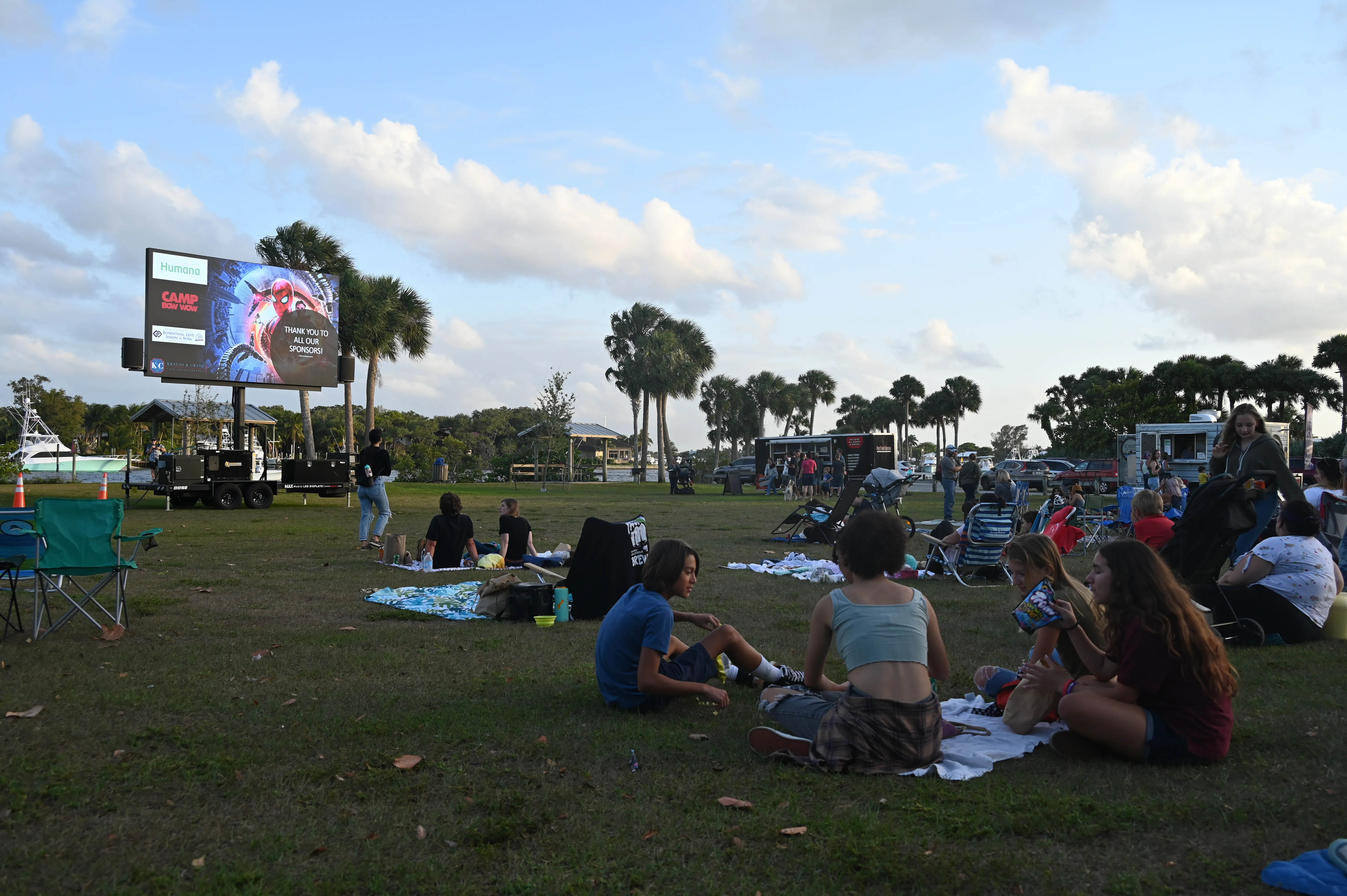 Teen movie night at the park.