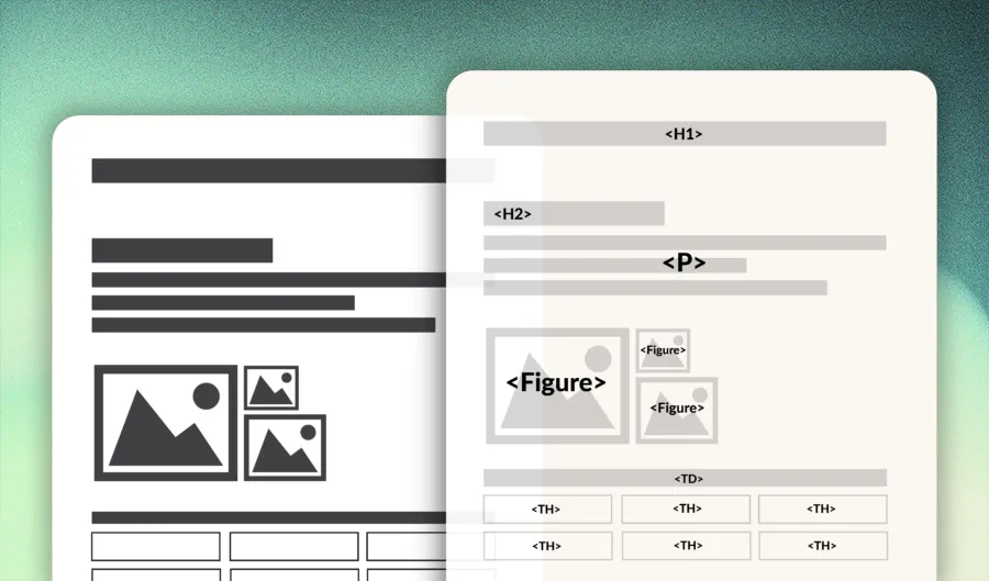 The visual and tag layers of a PDF