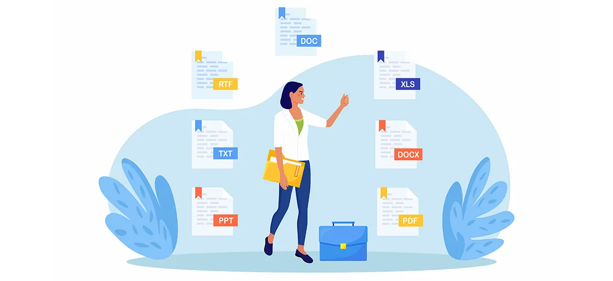 Popular file formats and documents.