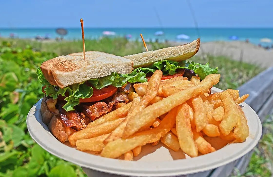 BLT Sandwich and fries at Seaside Cafe.