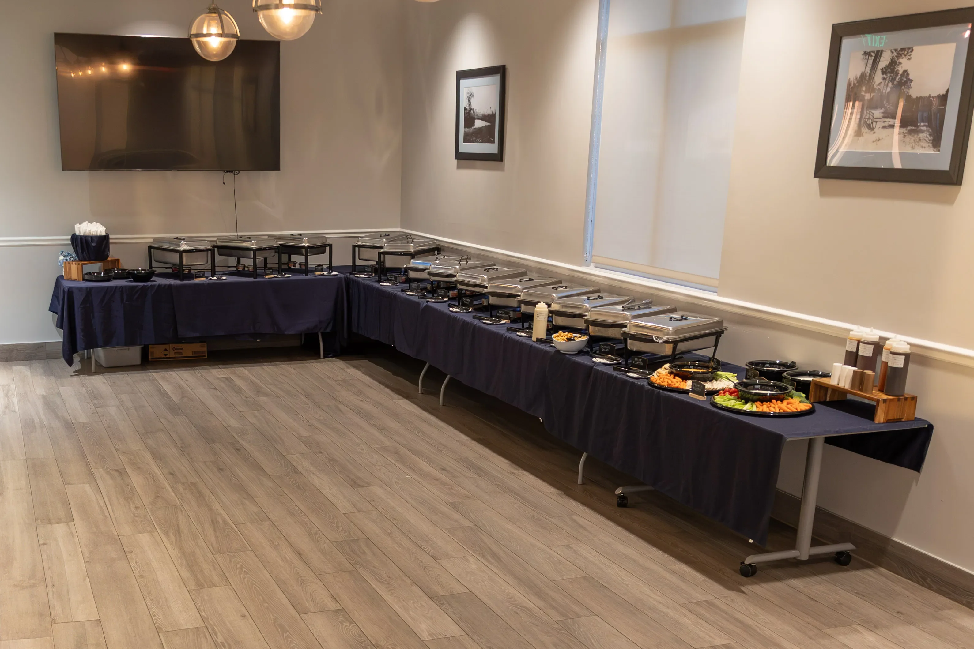 Catering setup on tables