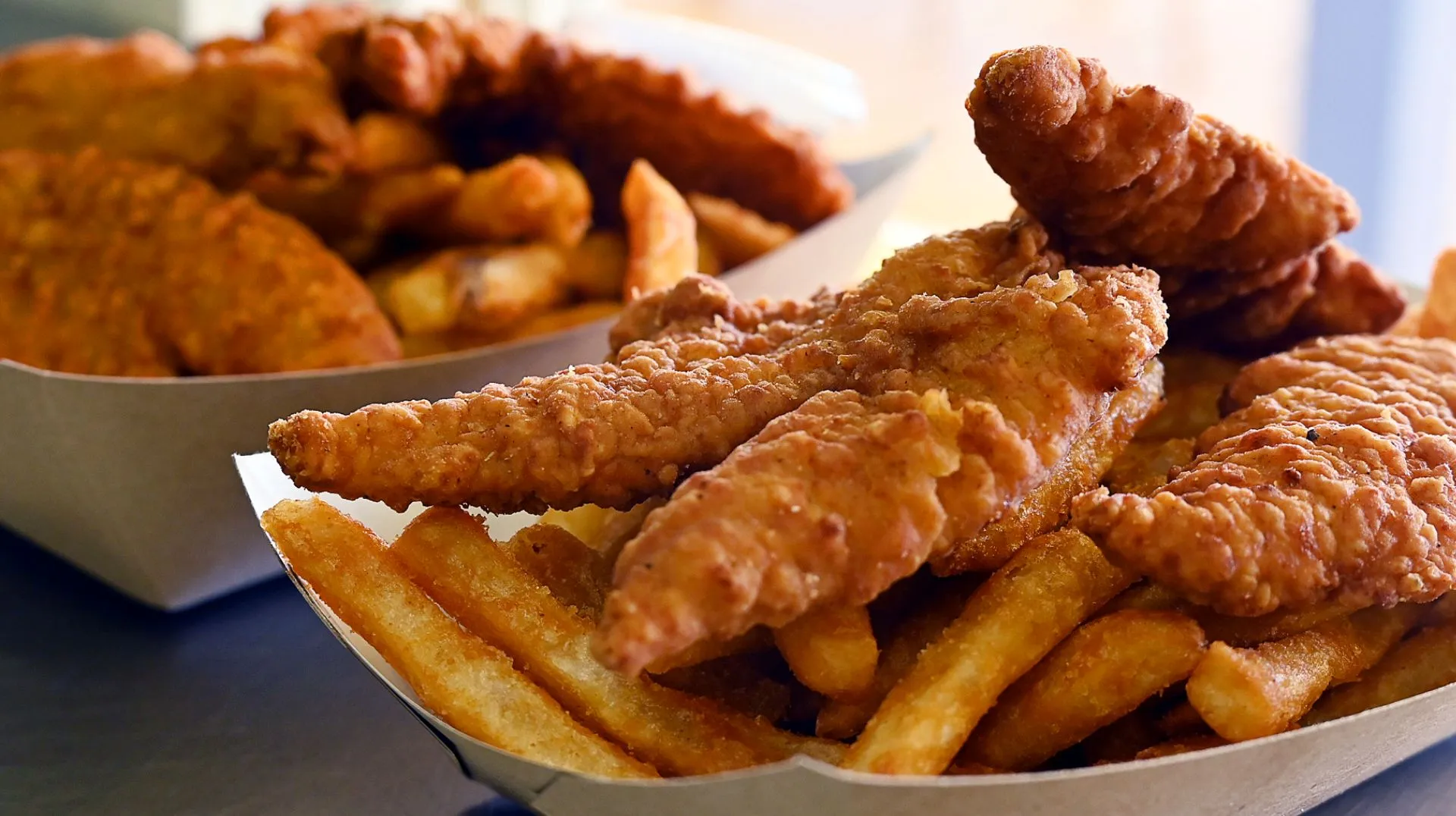Basket of fries and chicken tenders
