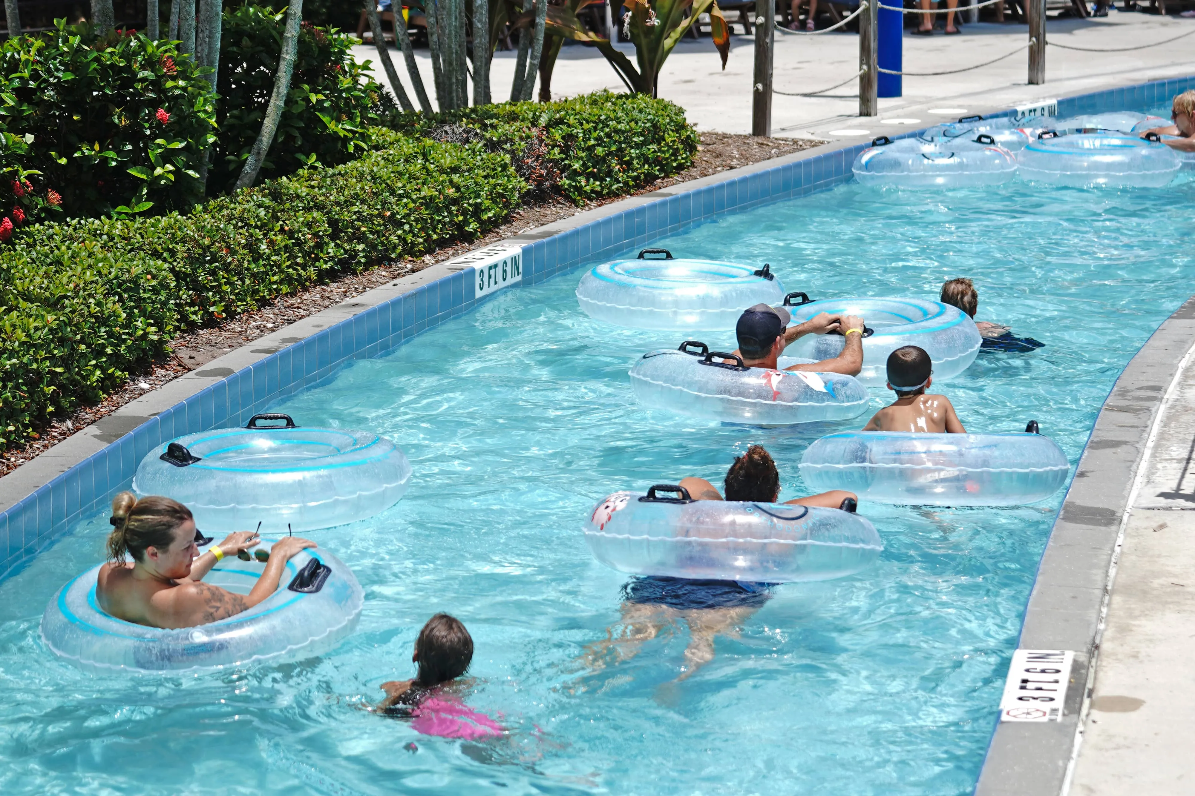 People floating down the lazy river at Sailfish Splash Waterpark