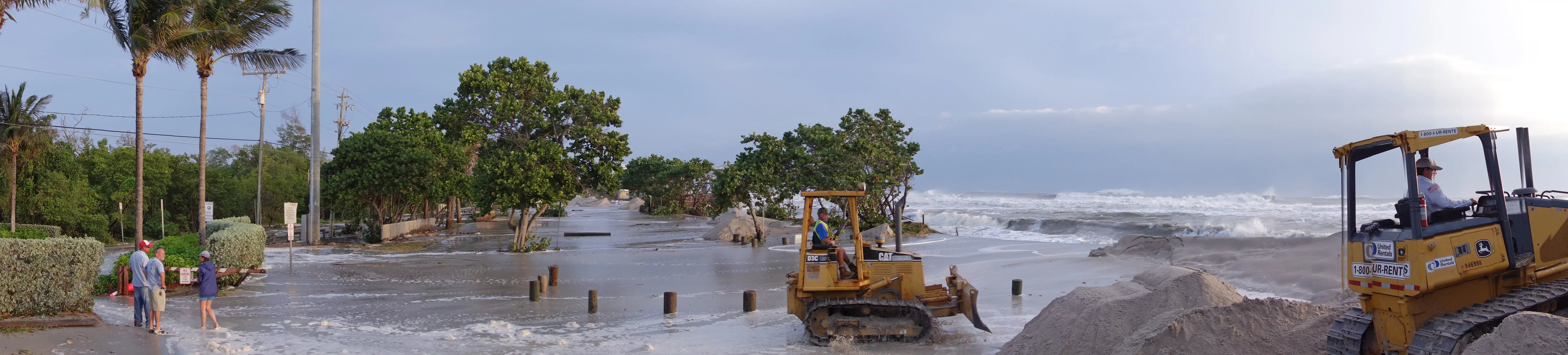A shoreline breach near Macarthur Blvd in Stuart, Florida. 